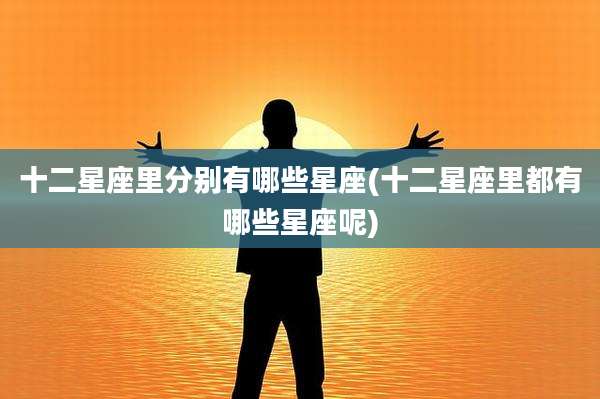 十二星座里分别有哪些星座(十二星座里都有哪些星座呢)