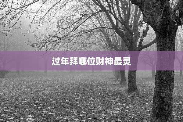 过年拜哪位财神最灵