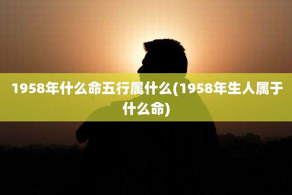 1958年什么命五行属什么(1958年生人属于什么命)
