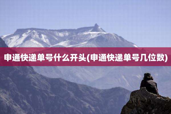 申通快递单号什么开头(申通快递单号几位数)