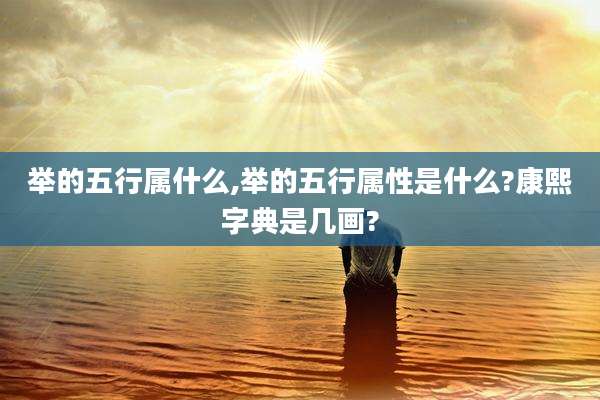 举的五行属什么,举的五行属性是什么?康熙字典是几画?