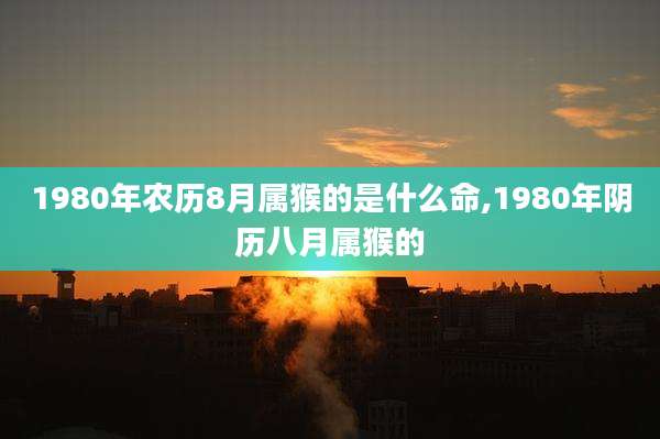 1980年农历8月属猴的是什么命,1980年阴历八月属猴的