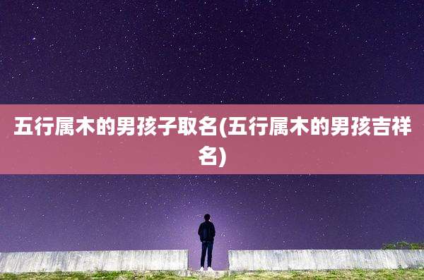 五行属木的男孩子取名(五行属木的男孩吉祥名)