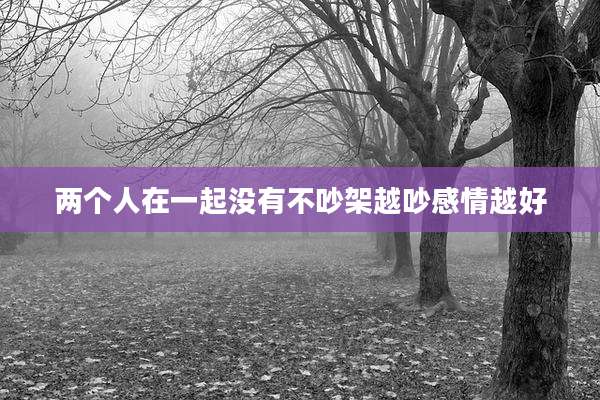 两个人在一起没有不吵架越吵感情越好