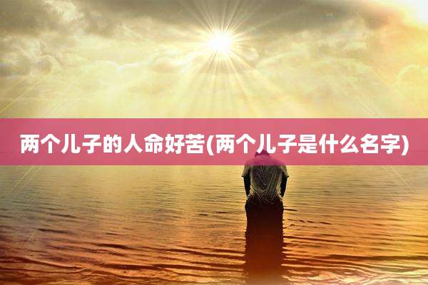 两个儿子的人命好苦(两个儿子是什么名字)