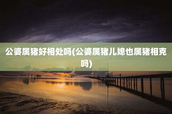 公婆属猪好相处吗(公婆属猪儿媳也属猪相克吗)