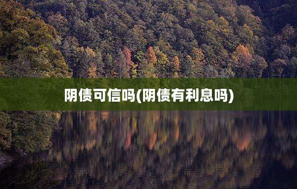阴债可信吗(阴债有利息吗)