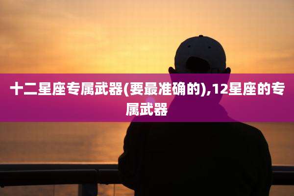 十二星座专属武器(要最准确的),12星座的专属武器