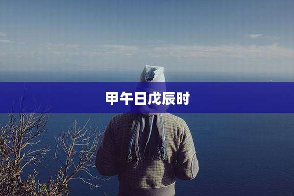 甲午日戊辰时