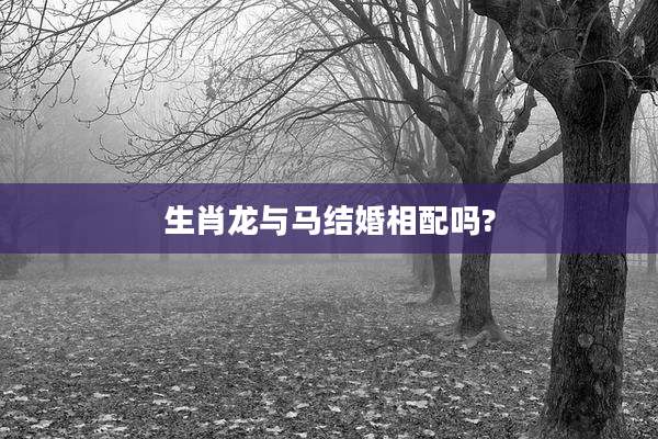 生肖龙与马结婚相配吗?