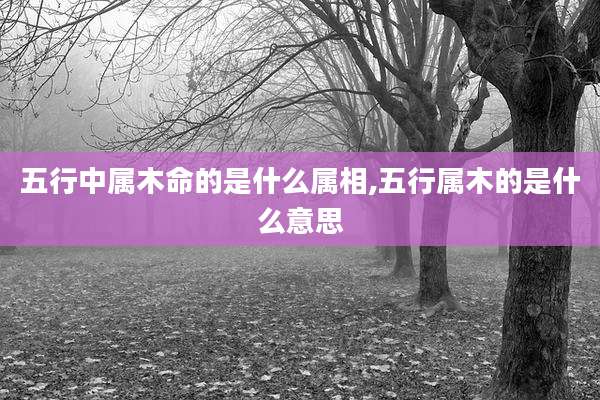 五行中属木命的是什么属相,五行属木的是什么意思