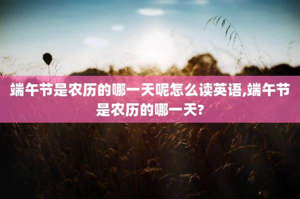 端午节是农历的哪一天呢怎么读英语,端午节是农历的哪一天?