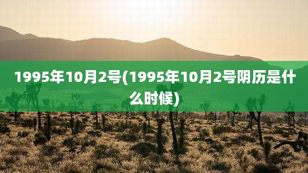 1995年10月2号(1995年10月2号阴历是什么时候)