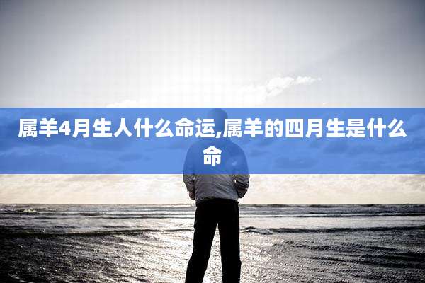 属羊4月生人什么命运,属羊的四月生是什么命