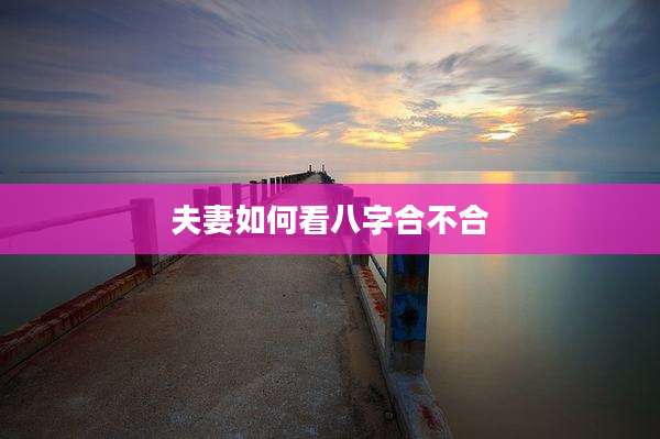 夫妻如何看八字合不合
