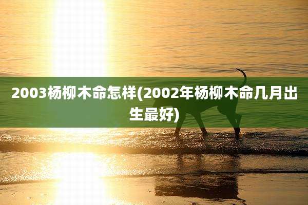 2003杨柳木命怎样(2002年杨柳木命几月出生最好)