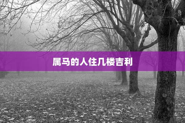 属马的人住几楼吉利