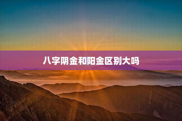 八字阴金和阳金区别大吗
