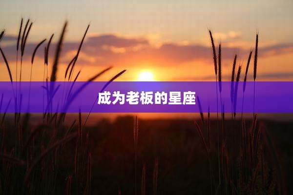 成为老板的星座