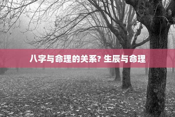 八字与命理的关系? 生辰与命理