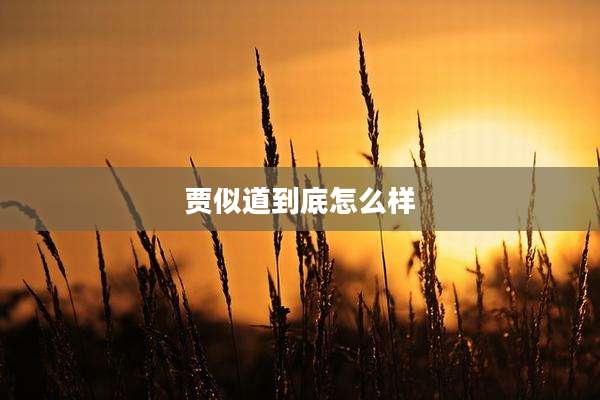 贾似道到底怎么样
