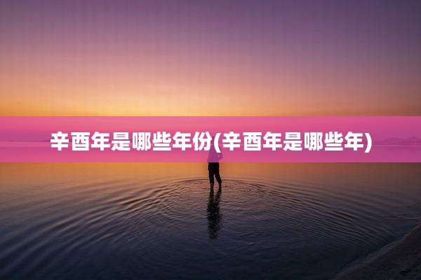 辛酉年是哪些年份(辛酉年是哪些年)