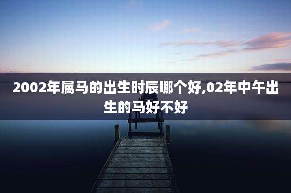 2002年属马的出生时辰哪个好,02年中午出生的马好不好