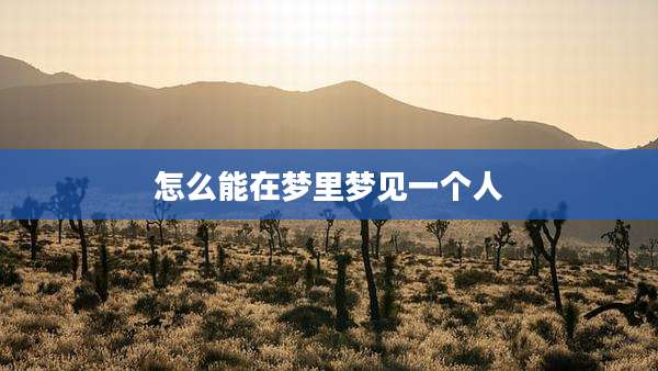 怎么能在梦里梦见一个人