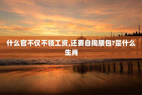 什么官不仅不领工资,还要自掏腰包?是什么生肖