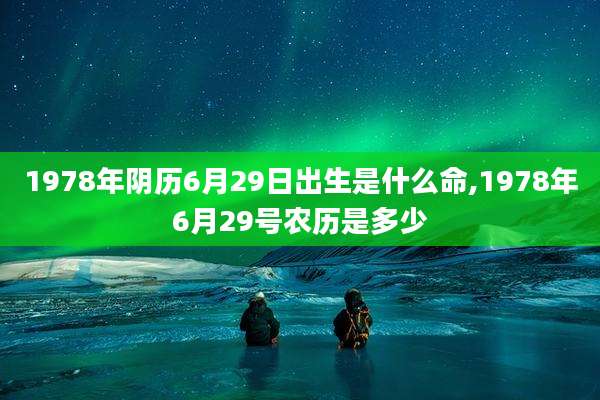1978年阴历6月29日出生是什么命,1978年6月29号农历是多少