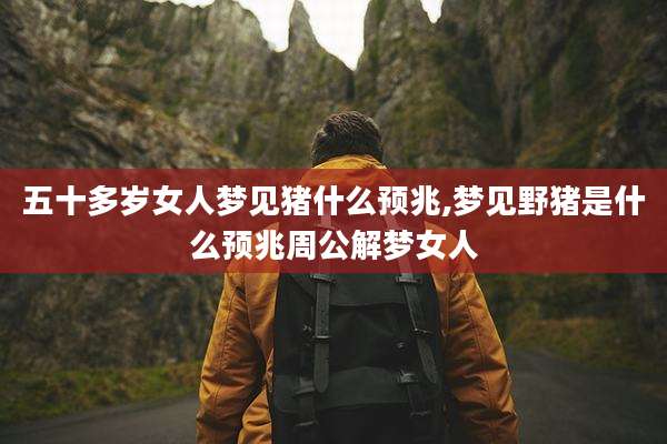 五十多岁女人梦见猪什么预兆,梦见野猪是什么预兆周公解梦女人
