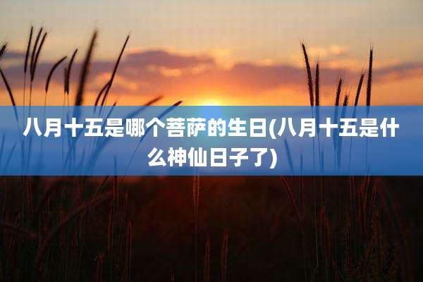 八月十五是哪个菩萨的生日(八月十五是什么神仙日子了)