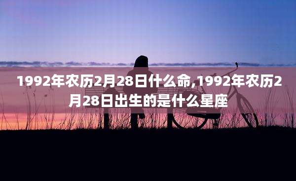 1992年农历2月28日什么命,1992年农历2月28日出生的是什么星座