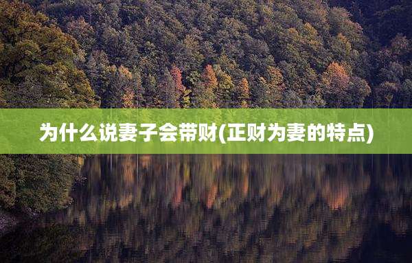 为什么说妻子会带财(正财为妻的特点)