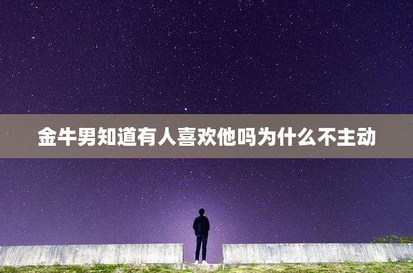 金牛男知道有人喜欢他吗为什么不主动