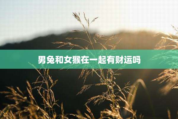 男兔和女猴在一起有财运吗