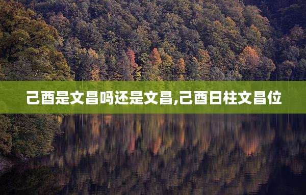 己酉是文昌吗还是文昌,己酉日柱文昌位