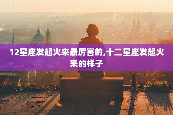 12星座发起火来最厉害的,十二星座发起火来的样子