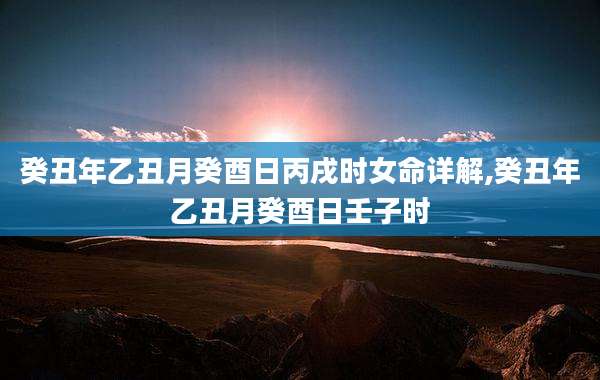 癸丑年乙丑月癸酉日丙戌时女命详解,癸丑年乙丑月癸酉日壬子时