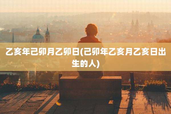乙亥年己卯月乙卯日(己卯年乙亥月乙亥日出生的人)