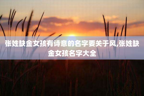 张姓缺金女孩有诗意的名字要关于风,张姓缺金女孩名字大全