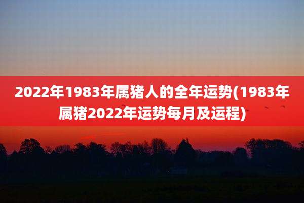2022年1983年属猪人的全年运势(1983年属猪2022年运势每月及运程)
