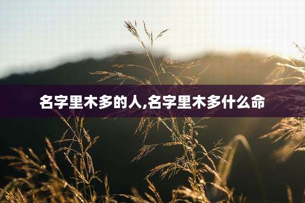名字里木多的人,名字里木多什么命
