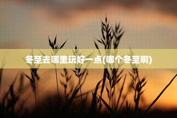 冬至去哪里玩好一点(哪个冬至啊)
