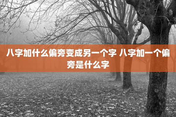 八字加什么偏旁变成另一个字 八字加一个偏旁是什么字