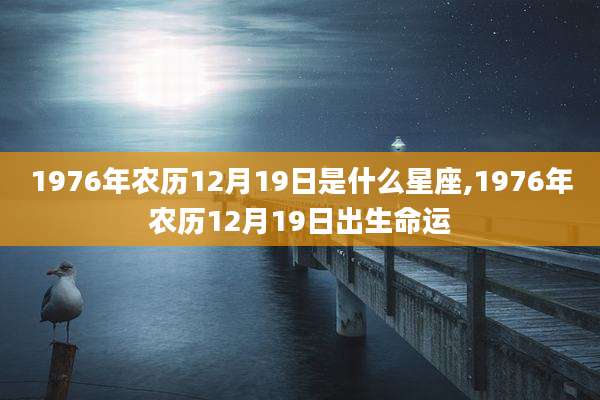 1976年农历12月19日是什么星座,1976年农历12月19日出生命运