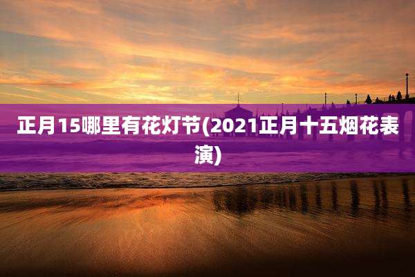 正月15哪里有花灯节(2021正月十五烟花表演)