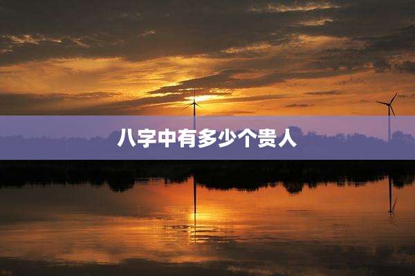 八字中有多少个贵人