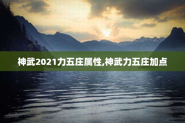 神武2021力五庄属性,神武力五庄加点