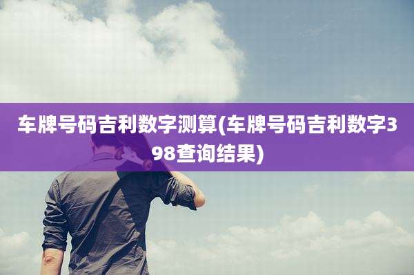 车牌号码吉利数字测算(车牌号码吉利数字398查询结果)
